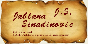 Jablana Sinadinović vizit kartica
